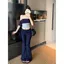 Hot Girl Màu tương phản không đều Áo thun ngắn tay một vai Mùa hè Phong cách mới Slim-Fit S