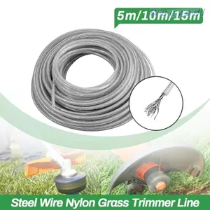 Dây cắt bàn chải WANYEDI, Dây Nylon và thép kết cấu bện Máy cắt cỏ, Cuộn cuộn linh hoạt Hình tròn Cắt cạnh sắc nét Dây bảo trì sân vườn