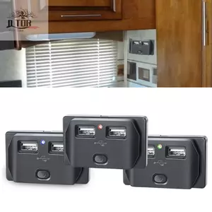 Sạc Xe Hơi Ổ Cắm Cho Xe RV Xe Máy Thuyền USB Ổ Cắm Đa Năng Không Có Tự Động