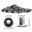 IFANSIN 500 chiếc Grommets Bộ kim loại bền bỉ 2mm Bộ Grommets đầy màu sắc, Bộ đinh tán bền Bộ Grommet nhỏ Đồ thủ công DIY