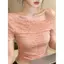 Summer Hot Girl eo hẹp thon gọn hơn Cổ chéo lệch vai ngắn tay-