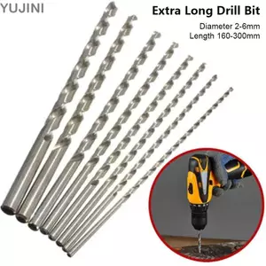 YUJINI 1 Dụng cụ khoan, Mũi khoan cực dài bằng thép HSS, Đường kính bền 2-6mm Chiều dài 160-300mm Dụng cụ điện cho nhựa nhôm gỗ