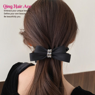 Phong Cách Hàn Quốc Đính Hạt Kim Cương Nơ Chuối Kẹp Dọc Nữ Pháp Thanh Lịch Cao Đuôi Ngựa Xoắn Kẹp Tóc Lớn Kẹp Ngang