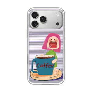Phim Hoạt Hình Từ Tính Cô Gái Uống Cà Phê Trong Suốt Ốp Lưng Điện Thoại iPhone 17 16 Pro 15 Pro Max 14 Cứng frosted Bảo Vệ Vỏ