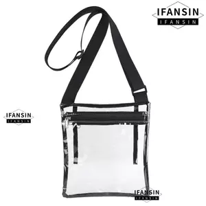 Túi đeo vai IFANIN, Túi trong suốt dung tích lớn nhẹ, Dây đeo có thể điều chỉnh thông thường Túi đeo chéo chống nước PVC dành cho nữ