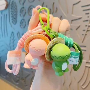 Sáng Tạo Nhựa Mũ Rơm Khủng Long Nhỏ Móc Chìa Khóa Xe Móc Chìa Khóa Học Túi Mặt Dây Chuyền Túi Quà Tặng Nhỏ HHQ4