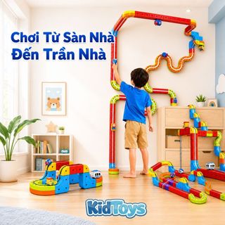 Bộ Tàu Điện Nam Châm Từ Tính Chống Trọng Lực KidToys - Lắp Ghép Đường Ray 3D Sáng Tạo Cho Bé