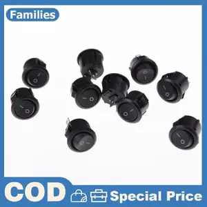 10 Cái 16mm Nhỏ Thuyền Tròn Roer Switch 2 Pin ON-OFF Roer Switch