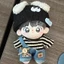 10Cm Quần Áo Cho Bé 10Cm Cotton Búp Bê Sọc Áo Thun Denim Quần Áo Con Chó Con Nón Búp Bê Thay Thế Quần Áo