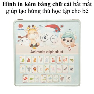 Bàn học sinh cho bé nhựa VIỆT NHẬT - Chân bàn xếp gọn, in hình chữ cái, động vật dễ thương - 1810-1