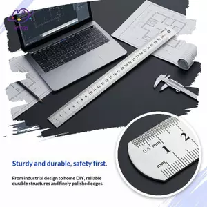 HFTOY Zero Glare Satin Chrome Chuyên nghiệp Thước thép không gỉ 15-100CM Công cụ kỹ sư thợ máy để vẽ thiết kế lớp học ~