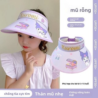 Mũ che nắng vành rộng trẻ em dễ thương - nón nửa đầu thoáng khí cho bé trai bé gái mùa hè