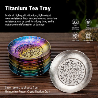 Đĩa cốc titan Voyage không giới hạn, Đế lót ly thoát nước có thể tháo rời, Khay cà phê trà nhẹ Tấm 13cm để cắm trại đi bộ đường dài