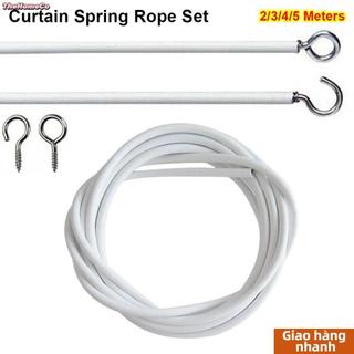 [Chất lượng cao] THEHOMECO 1 Bộ Dây lò xo rèm, Thép PVC có MẮT Cáp dây cửa sổ, Dây theo dõi rèm 2 / 3 / 4 / 5 mét màu trắng