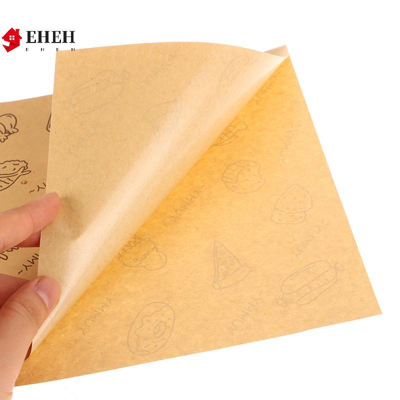 [EHEH] 50 Cái Hoạt Hình Dễ Thương Giấy Sáp Vuông Sandwiches Burgers Khoai Tây Chiên Bọc Túi Giấy Wd Giấy Nướng Thực Phẩm Túi Đựng VN