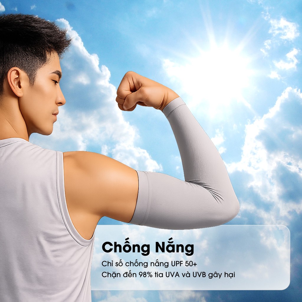 Ống Tay Chống Nắng Lụa Băng - Co Giãn Thoáng Khí Chống Tia UV Cho Nam & Nữ - GangTayChongNang03
