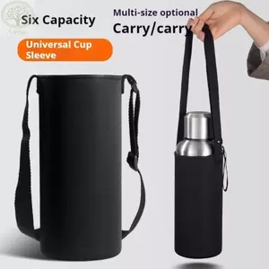 Giá đỡ chai nước AMBU, Túi đựng chai cách nhiệt màu đen Neoprene, Vỏ chai dây đeo có thể điều chỉnh 750ML / 1000ML