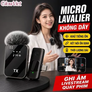 Micro Cài Áo Không Dây Type C Khử Ồn Ghi Âm Livestream Quay Phim Phỏng Vấn Bluetooth 24G