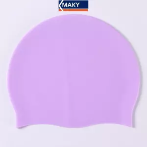 MAKY Silicone Thế Giới Mũ Bơi Silicon Nam Nữ Tóc Dài Màu Chống Thấm Nước Thể Thao Đàn Hồi Cao Người Lớn Bơi Mũ Bể Bơi Mũ Lặn VN