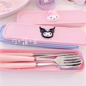 Guikulomi Hộ Gia Đình Thép Không Gỉ Di Động Bộ Đồ Ăn Bộ Ba Mảnh Đũa Thìa Nĩa Nhân Viên Văn Phòng Bộ Đồ Ăn Sinh Viên
