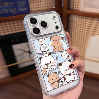 YIER BUBU Ốp điện thoại cho iPhone 17 16 15 14 13 12 11 silicon trong suốt mềm,Các cặp đôi vỏ chống sốc