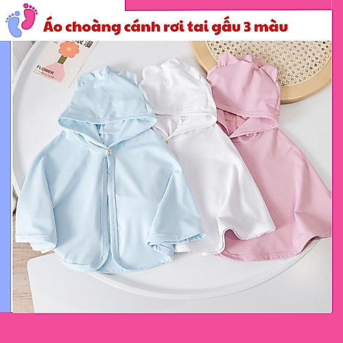 Khăn choàng, áo chống nắng Màu Trơn 2 size cho bé 0-3 tuổi Saubabi
