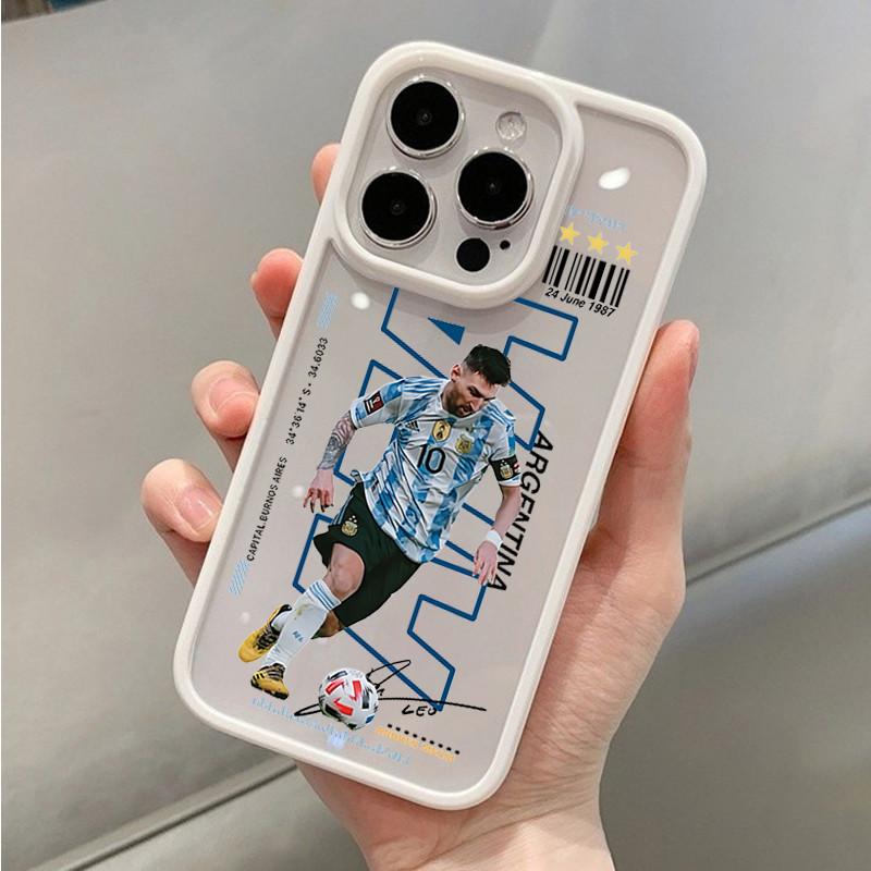 Ốp Điện Thoại Ngôi Sao Bóng Đá Jersey Cho iPhone 15 16 17 Pro Max 14 13 12 11 Pro 16e 7 8 Plus SE2 XS Max X XR Vỏ Chống Sốc Trong Suốt
