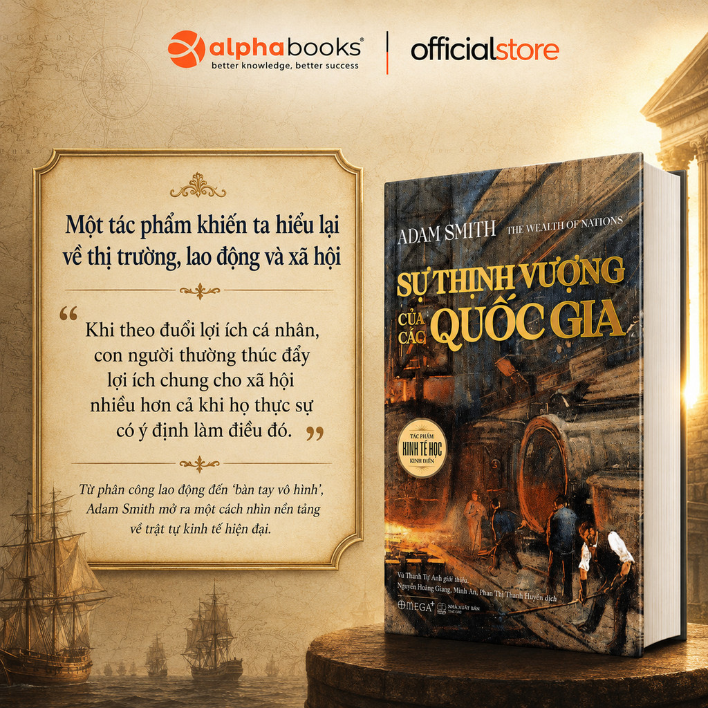 Sách - Sự Thịnh Vượng Của Các Quốc Gia – Kiệt tác kinh tế học kinh điển của Adam Smith (Alpha Books)