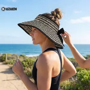KUZHEN Nữ Có Thể Gập Lại Ống Hút Tấm Che Nắng Mũ Vành Lớn Nhẹ Upf Trống Top Cho Du Lịch Ngoài Trời Làm Vườn HOT