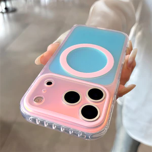 Ốp điện thoại từ tính gradient chất lượng cao cho iPhone 17 Pro Max 16 15 pro max Bảo vệ ống kính chống rơi Vỏ cứng bảo vệ điện thoại