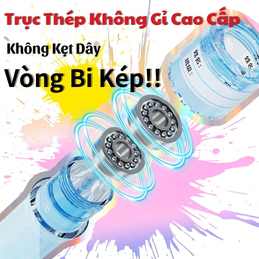 HuyDangSport Dây Nhảy Cho Trẻ Em, Tay Cầm 2 Vòng Bi Mượt, Điều Chỉnh Độ Dài, Tặng Bảng Tên DC004