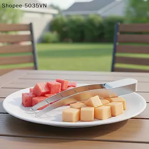 {AKIN} Dụng cụ cắt dưa hấu bằng thép không gỉ hạng nặng Even Cube làm Salad trái cây đặc biệt {a}