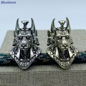 Bluelover Ai Cập Cổ Đại Cái Chết Jaal Đầu Đồng Hạt DIY Paracord Dệt Dây Mặt Dây Trang Sức Phụ Kiện Ngoài Trời Mới
