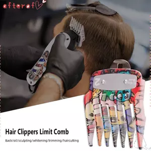 AFTEROF 2 / 3 / 4 Lược giới hạn cắt tóc, Lược đính kèm Graffiti Barber Grade Clipper Lược, Dụng cụ tạo kiểu tóc bằng thép không gỉ chuyên nghiệp Lược hướng dẫn tông đơ làm đẹp Salon