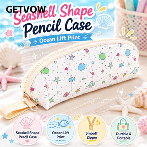 GETVOW Bút Chì, Thiết Kế Dây Kéo Túi Đựng Bút In Đại Dương, INS Phong Cách Cầm Tay Dung Tích Lớn Tổ Chức Văn Phòng Phẩm Học Sinh