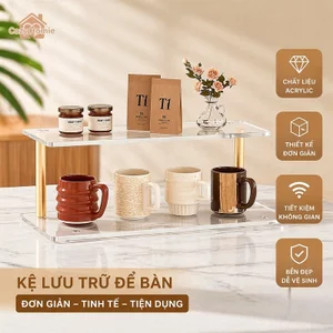Kệ Lưu Trữ Acrylic Trong Suốt Chất Lượng Cao Để Đặt Cốc Cà Phê Đồ Dùng Ngăn Nắp Cho Bàn Làm Việc Góc