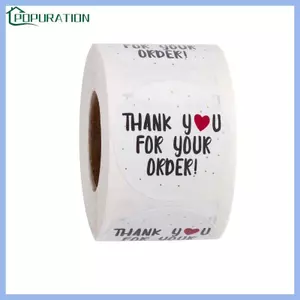POP 500 Chiếc Nhãn Cảm Ơn Cho Cói Phong Bì Túi Kẹo Bánh Cưới Bao Bì 25 Mm Tròn Cảm Ơn Miếng Dán Niêm Phong Nhãn
