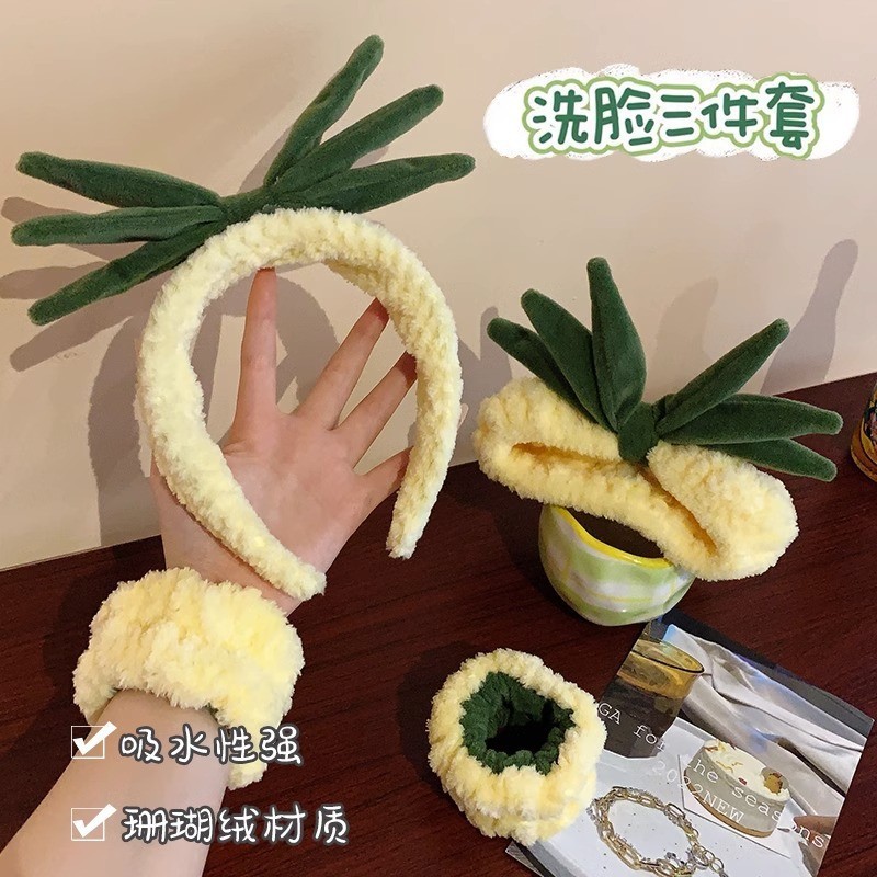 Dây buộc tóc cà chua dễ thương và băng đô cạnh rộng, kháng nước cho nữ