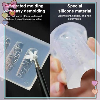 [beautifulhome] 1 / 3 Khuôn khắc móng tay Hoa Lily 3D Silicone Hawaii Hoa dâm bụt Cánh hoa Mẫu mô hình Dụng cụ làm móng trong suốt [làm đẹp]