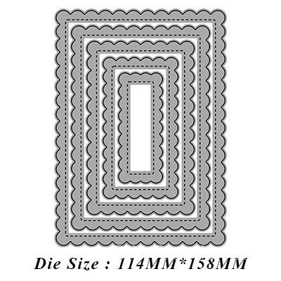 4 Loại Sóng Cơ Bản Khung Cắt Thép Carbon Khuôn DIY Giấy Thủ Công Dập Nổi Khắc Mẫu Sổ Lưu Niệm Album Ảnh Thiệp Chúc Mừng Cắt Chết