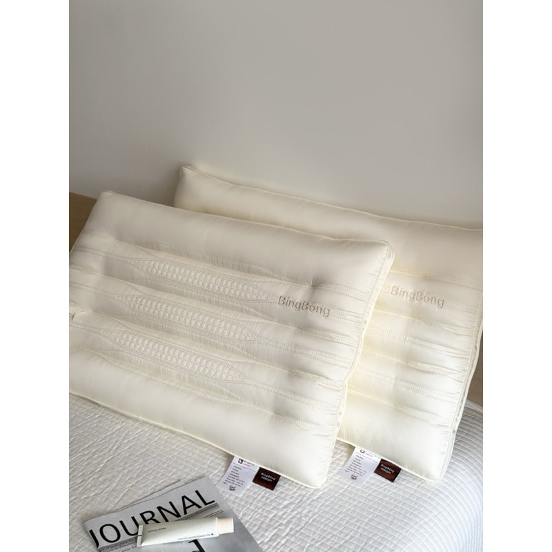 (RG602) Ruột Gối Bing Bông Mặt Vải Lụa Satin Kích Thước 48x74 Cm Thiết Kế Lõm Maxta Êm Ái - MemMinBedding