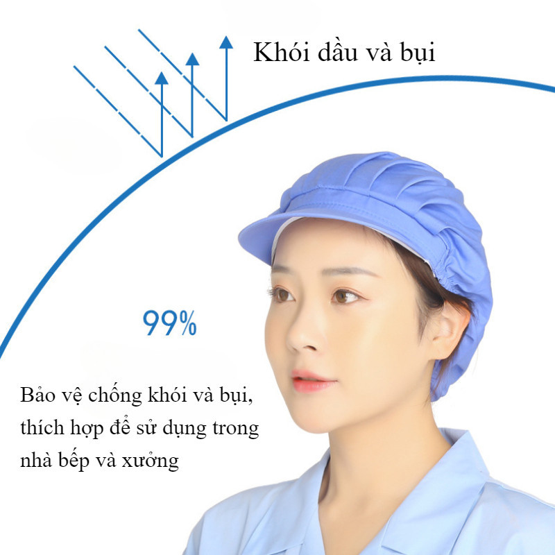 Nón vải lưới trùm tóc công nhân thực phẩm,Nón đầu bếp nón lưới trùm đầu cho Nam Nữ