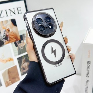 Ốp điện từ trong suốt mạ điện cho OPPO Find N6 N5 N3 6D Vỏ chống sốc khắc Laser