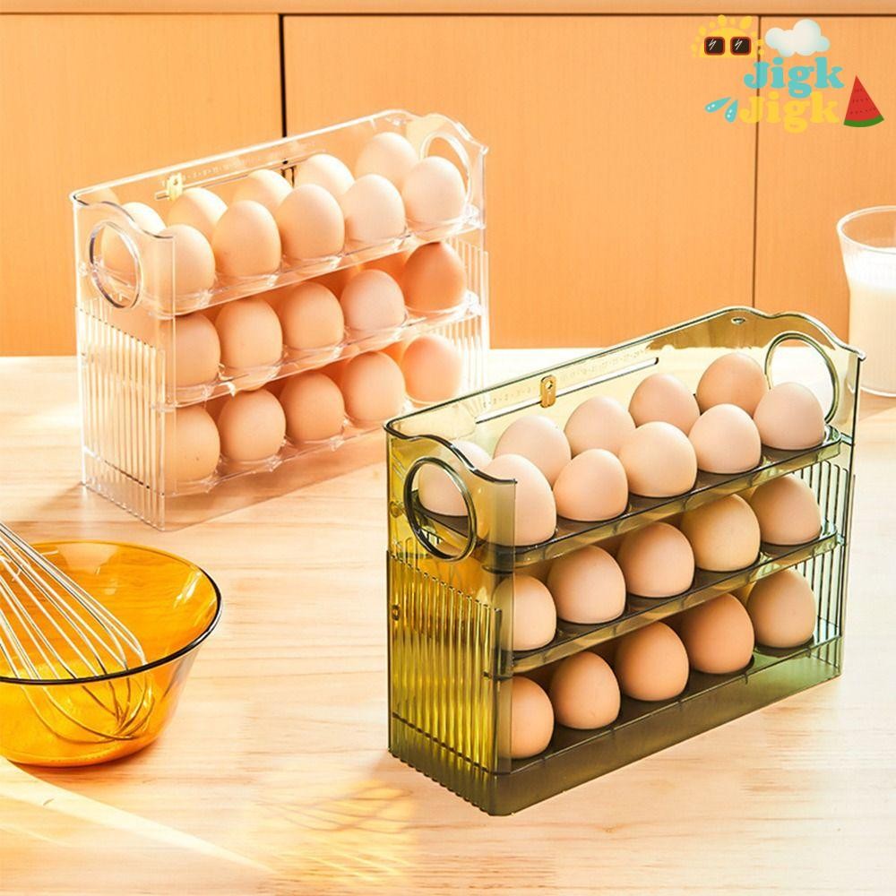 Khay Trứng JiGG, Hộp Đựng Trứng Có Thể Lật Đĩa, Tiết Kiệm Không Gian 30 Lưới Nhà Bếp Tủ Lạnh Chuyên Dụng Hộp Bảo Quản Trứng Để Bảo Quản Nhà Bếp