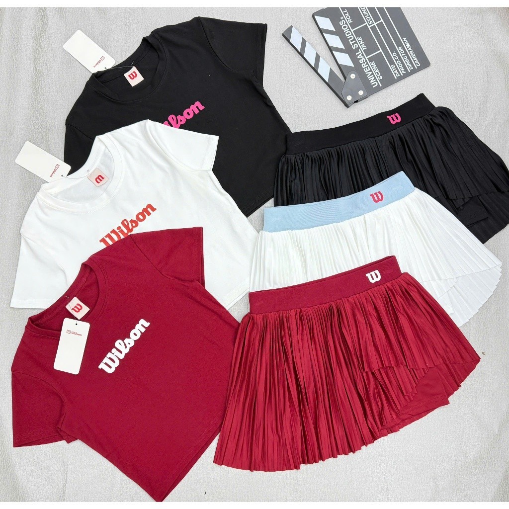 [Pickleball NEW] Bộ thể thao nữ croptop cộc tay, Bộ WIL.SON, Bộ váy áo chơi Pickleball Golf Tennis ....VN