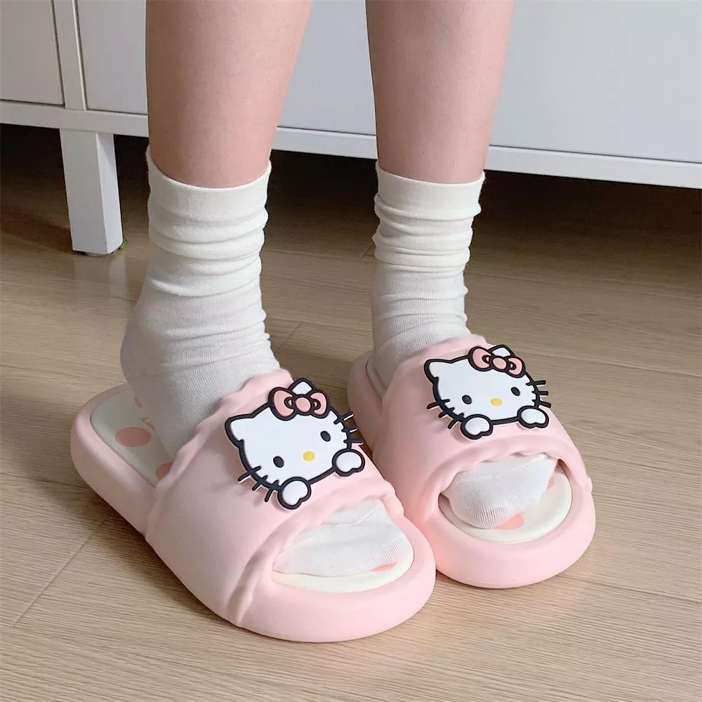 Dép Hello Kitty Cao Su Eva Êm Chân Chống Trượt, Dép Đi Nhà Tắm Văn Phòng Thoáng Khí