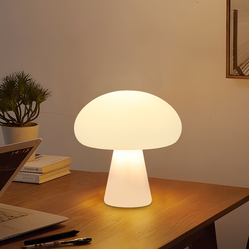Đèn bàn hình nấm cổ điển Hiện đại Đèn bàn nghệ thuật Bauhaus Phòng ngủ Đèn đầu giường Thiết kế Đan Mạch Đèn bàn trang trí màu cam