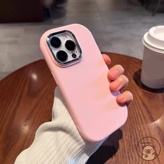 Tương Thích Cho Realme GT7 Pro GT6 GT3 Neo 6 SE 5 2T V50 V23 V20 V13 V11 V11S V1 GT Master Q3 Pro Carnival Neo7 Vỏ Điện Thoại Hình Bầu Dục Mạ Tròn Vỏ Màu Trơn
