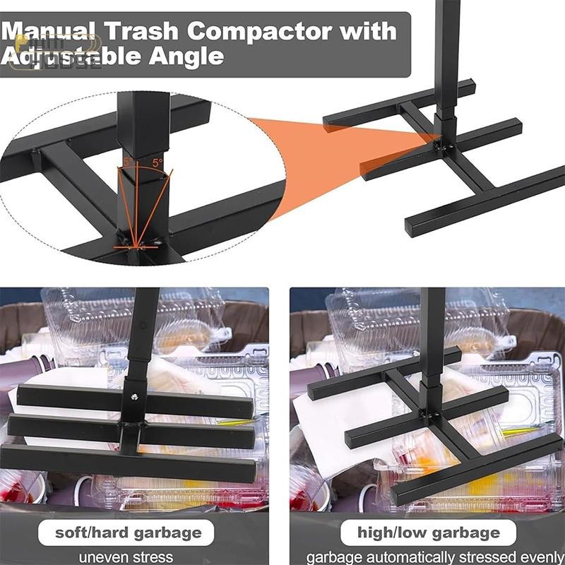 PlumHOUSE Thùng Rác Máy Nén Không Cảm Ứng Thùng Rác Có Thể Compactor Di Động Tái Chế Chất Thải Dụng Cụ Cầm Tay Có Tay Cầm Có Thể Điều Chỉnh Cho Vườn Nhà Bếp VN