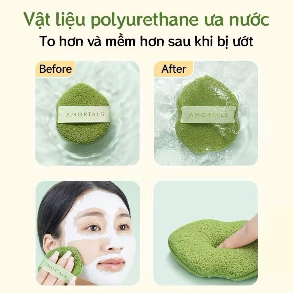 Mút rửa mặt bọt biển miếng rửa mặt Puff mút rửa mặt Xunfuji sạch sâu lỗ chân lông mềm mại  IS29